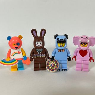 レゴ(Lego)のLEGO  レゴ　ミニフィグ  着ぐるみ　被り物　ウサギ　クマ　ゾウ　パグ　犬(知育玩具)