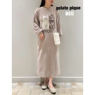 ジェラートピケ(gelato pique)のジェラートピケ　gelatopique ツインキャットジャガードワンピース　新品(ルームウェア)