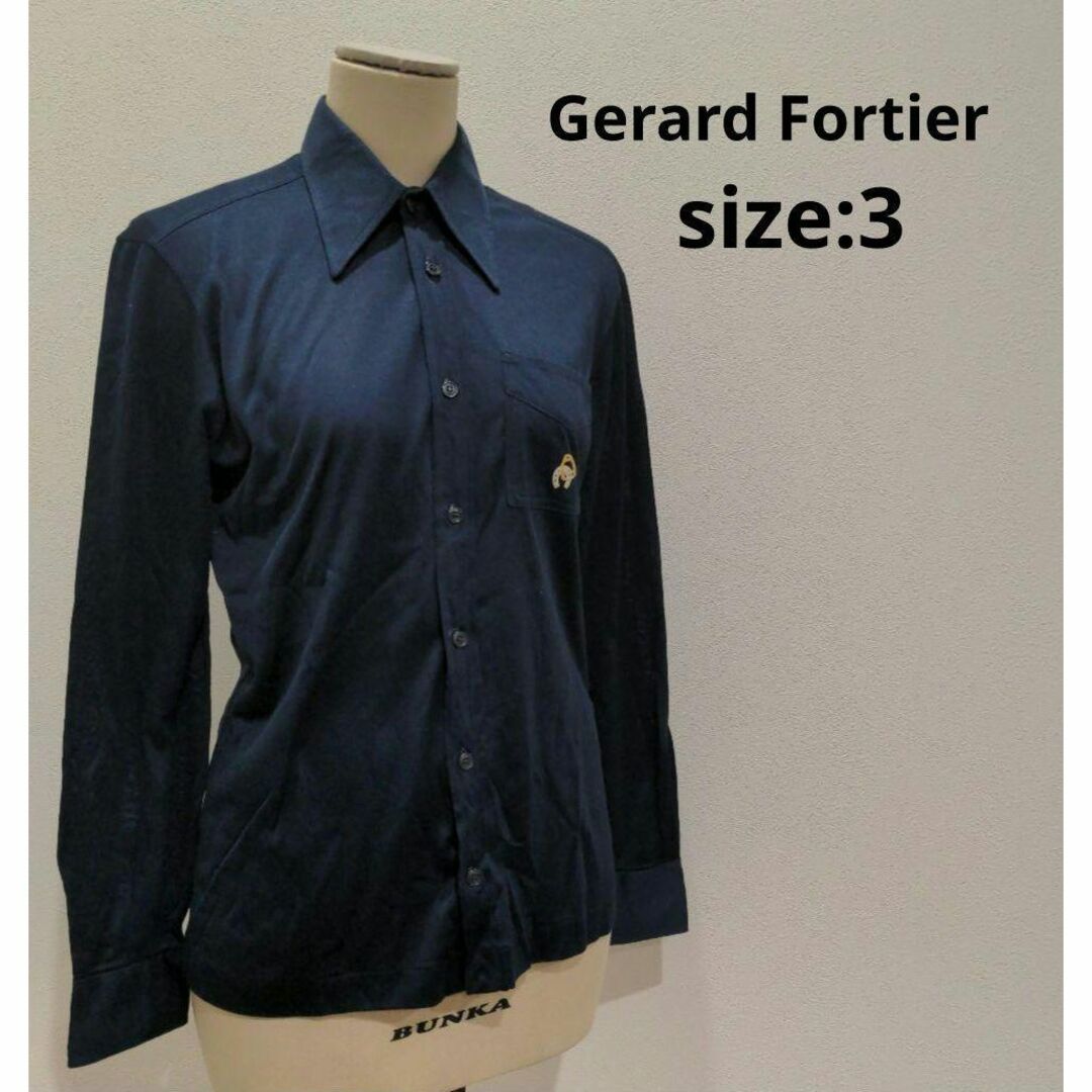 Gerard Fortier ヴィンテージ 長袖 袖 3 ネイビー レディース レディースのトップス(シャツ/ブラウス(長袖/七分))の商品写真