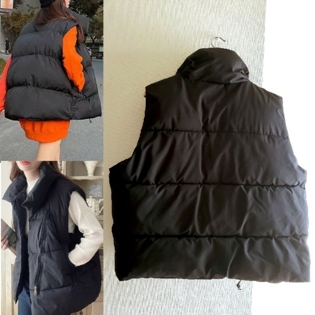 Ada./ジップ付 キルティング中綿ベスト レディースのジャケット/アウター(ダウンベスト)の商品写真