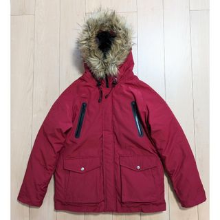 ショット(schott)のL 美品 SCHOTT シュノーケルダウンパーカー ダウンジャケット 赤(ダウンジャケット)