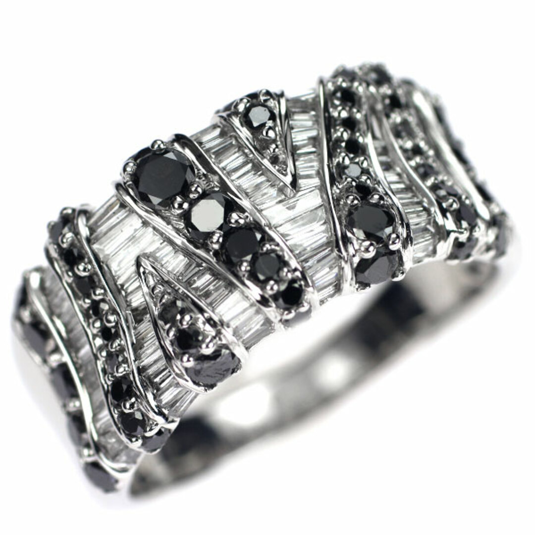  K18WG ブラック/カラーレス ダイヤモンド リング 1.55ct レディースのアクセサリー(リング(指輪))の商品写真