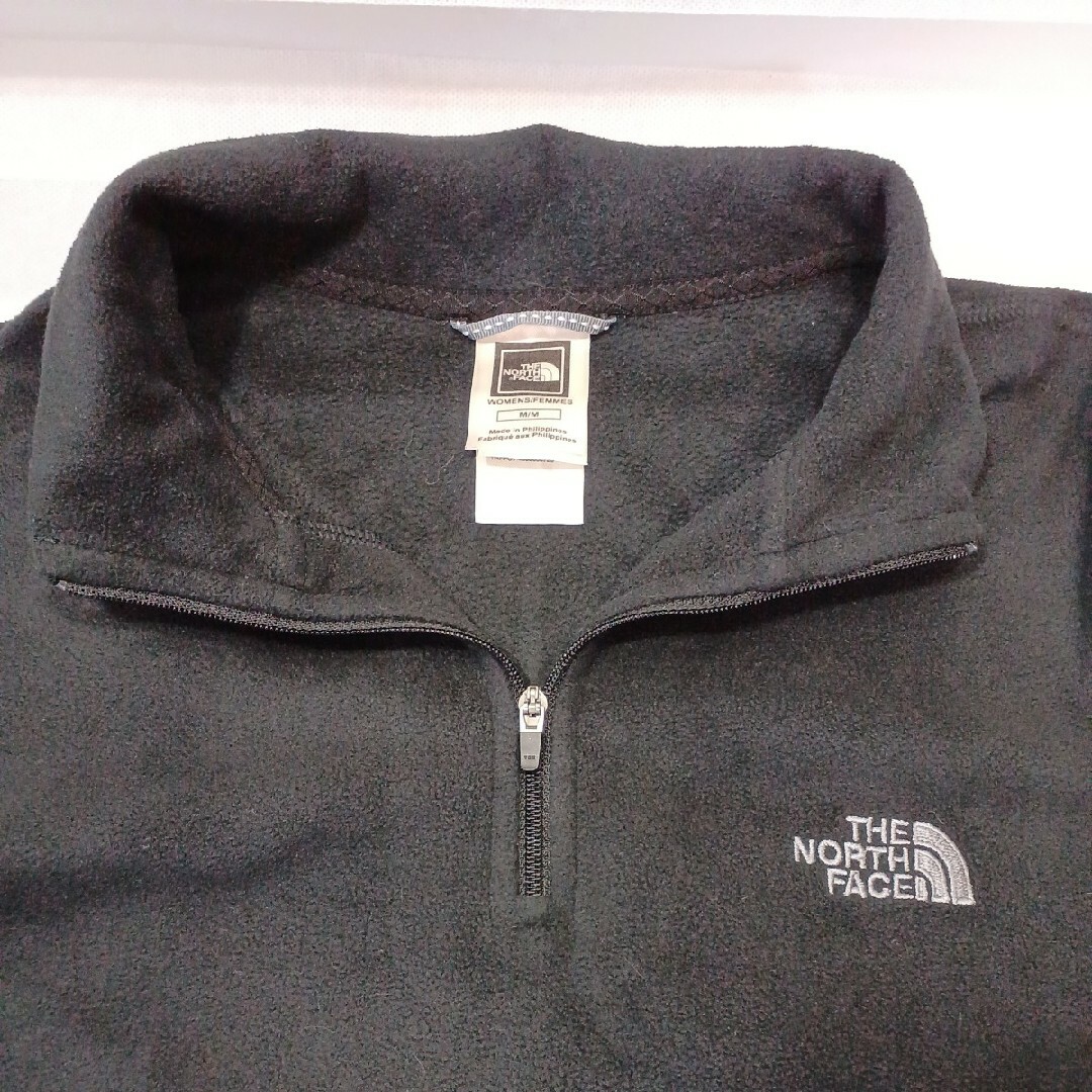 THE NORTH FACE(ザノースフェイス)の85♪US古着ノースフェイスハーフジップフリースブラックUS-M(日本サイズL) レディースのジャケット/アウター(ナイロンジャケット)の商品写真