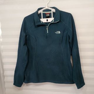 ザノースフェイス(THE NORTH FACE)の85♪US古着ノースフェイスハーフジップフリースジャケットグリーンUS-M日本L(ナイロンジャケット)