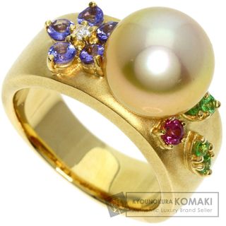 タサキ(TASAKI)のTASAKI ゴールデンパール マルチカラー ダイヤモンド リング・指輪 K18YG レディース(リング(指輪))