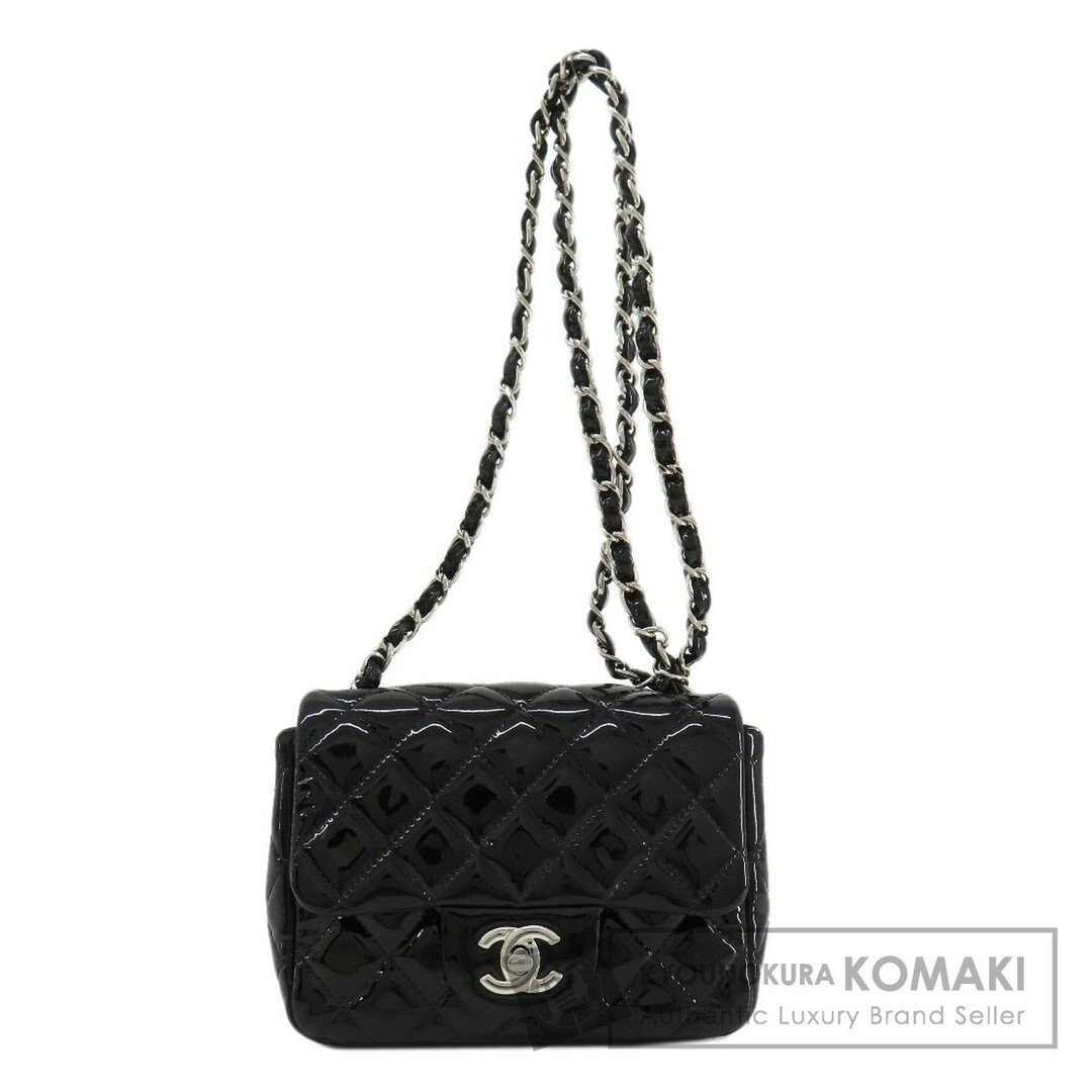 エナメルサイズCHANEL ブリリアント ミニマトラッセ ココマーク シルバー金具 ショルダーバッグ エナメル レディース