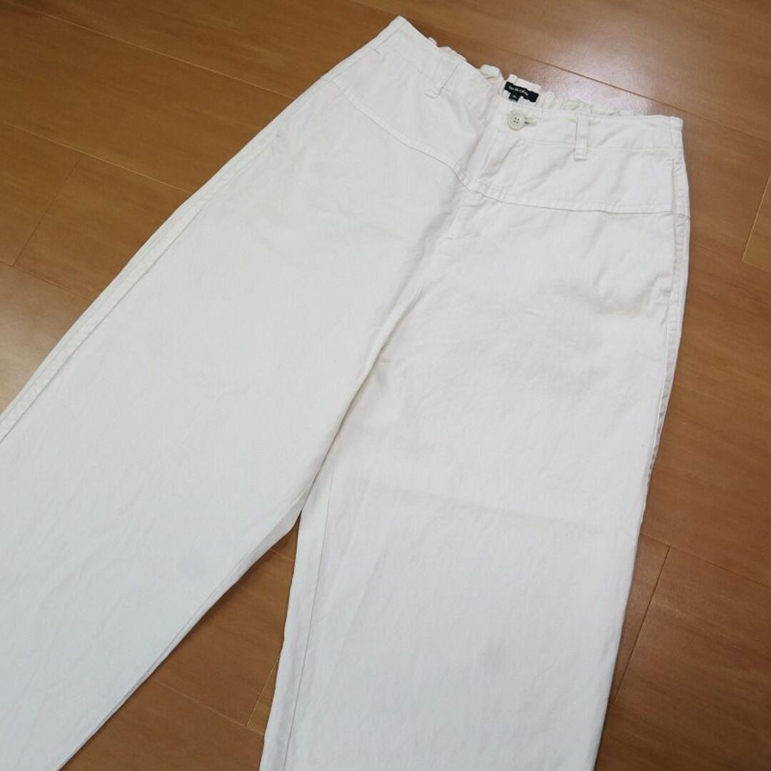 パドカレ ハイウエストワイドパンツ ホワイトカジュアルパンツ サイズ36 M相当素材綿100％