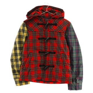 コムデギャルソン(COMME des GARCONS)のCOMME des GARCONS SHIRT コムデギャルソンシャツ タータンチェックナイロンダッフルコート ジャケット W18901 レッド/イエロー(ダッフルコート)