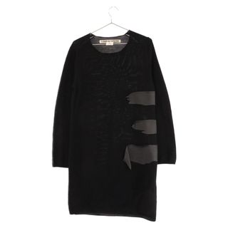 コムデギャルソン(COMME des GARCONS)のCOMME des GARCONS コムデギャルソン 17AW ONG KNIT ラバー パッチ ワーク ロング ニット ワンピース ブラック GT-N203(ひざ丈ワンピース)