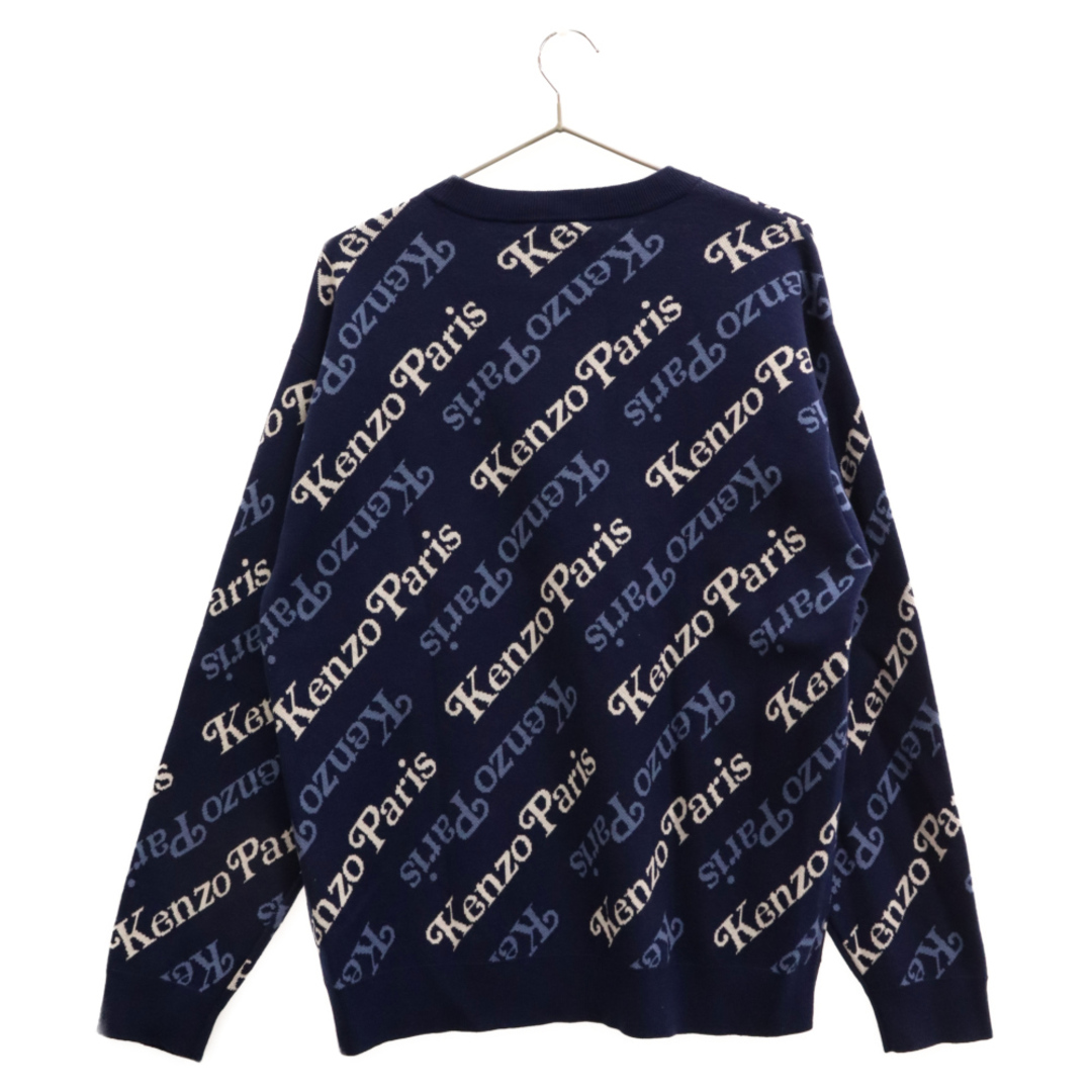 KENZO(ケンゾー)のKENZO ケンゾー BY VERDY JUMPER CREW NECK KNIT FE55PU4573CB 総柄ロゴ クルーネック ニット ミッドナイト 長袖セーターブルー ネイビー メンズのトップス(ニット/セーター)の商品写真