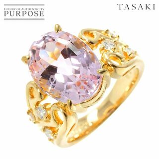 タサキ(TASAKI)の11号 リング クンツァイト 7.59ct ダイヤ 0.22ct K18 YG イエローゴールド 750 田崎真珠 指輪 VLP 90210591(リング(指輪))