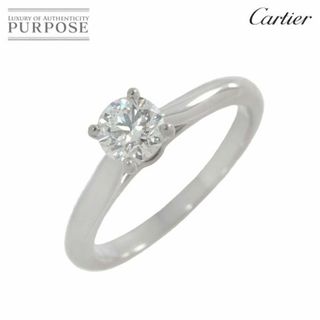 カルティエ(Cartier)のカルティエ Cartier ソリテール ダイヤ 0.41ct D/VS1/3EX #47 リング Pt プラチナ 指輪【証明書・鑑別書付き】VLP 90210593(リング(指輪))