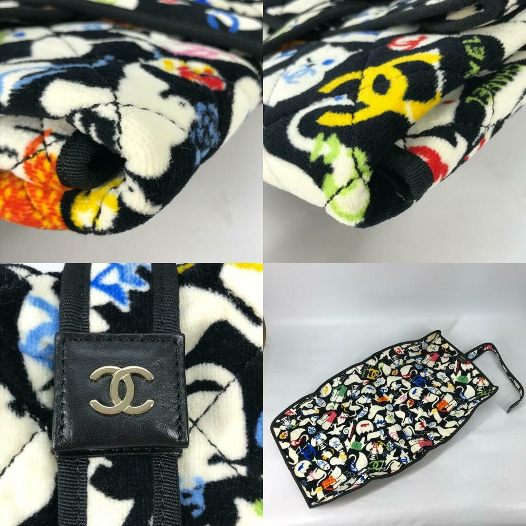 シャネル CHANEL おむつ替えシート アニマル柄 ベビー BABY 赤ちゃん マット 雑貨 コットン ブラック 美品