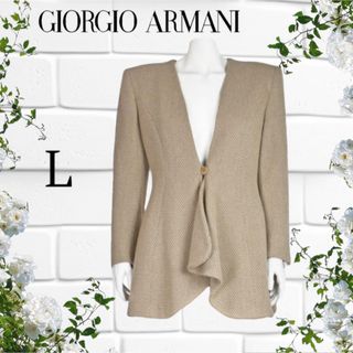 ジョルジオアルマーニ(Giorgio Armani)の【 訳あり 】GIORGIOARMANI イタリア製 ツイード ウールジャケット(ノーカラージャケット)