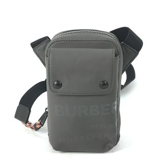 バーバリー(BURBERRY)のバーバリー BURBERRY ロゴクロスボディバッグ 8043758 ポシェット 斜め掛け カバン ホースフェリー ショルダーバッグ レザー グレー(ショルダーバッグ)