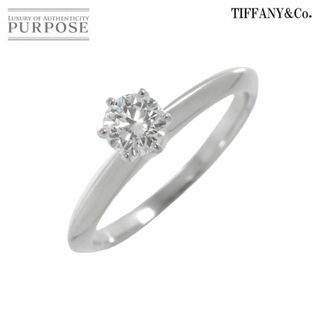 ティファニー(Tiffany & Co.)のティファニー ソリティア ダイヤ 0.31ct F/VVS2/3EX 7号 リング Pt プラチナ 指輪【鑑定書付き】VLP 90206743(リング(指輪))