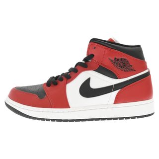 ナイキ(NIKE)のNIKE ナイキ AIRJORDAN 1 MID BRED TOE エアジョーダン1 ブレッド トゥ ハイカットスニーカー ホワイト/レッド US10.5/28.5cm 554724-069(スニーカー)