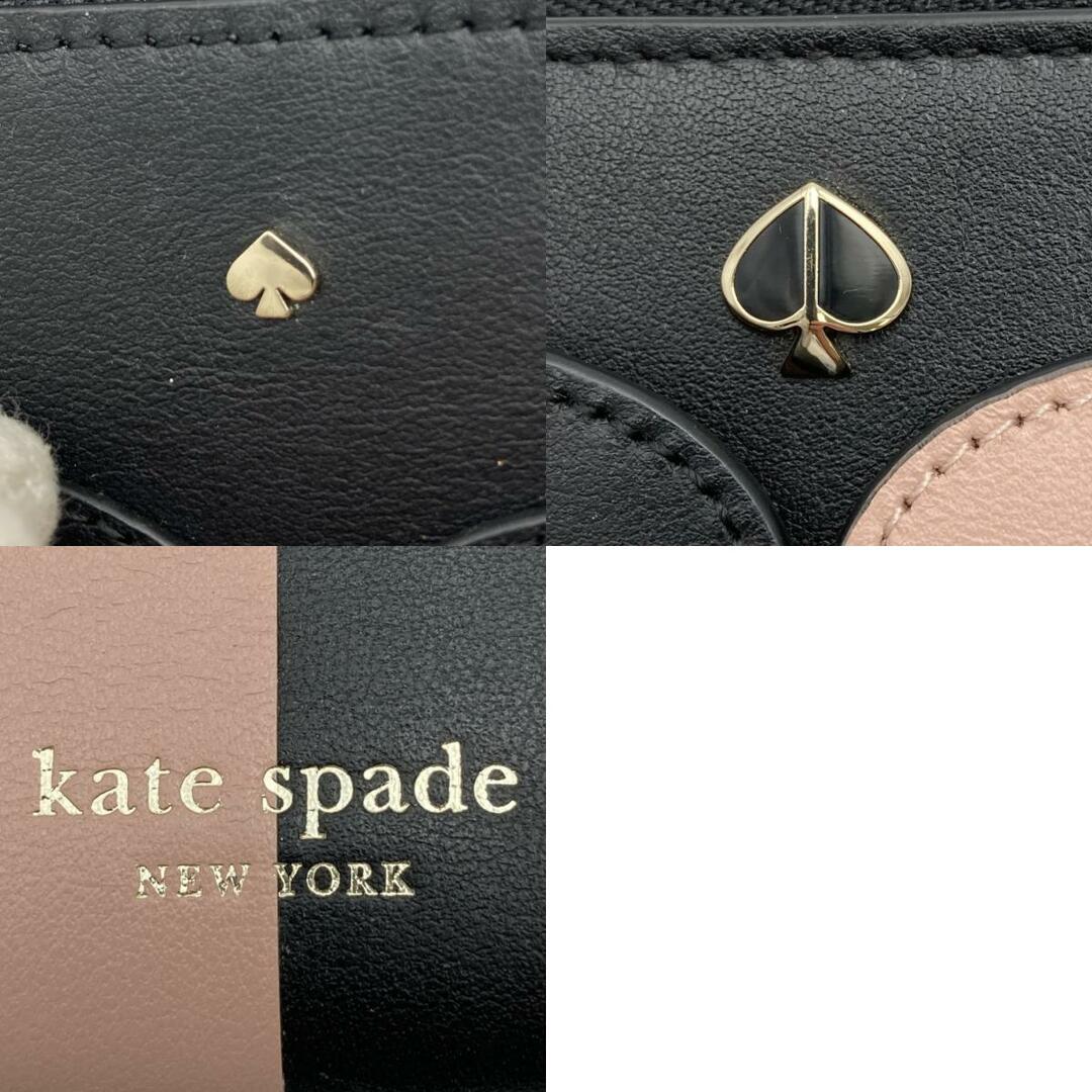 kate spade new york(ケイトスペードニューヨーク)の美品 Kate Spade ケイトスペード クラッチバッグ ポーチ ブラック ピンク バイカラー レザー レディース ウィメンズ ファッション USED 【中古】 レディースのバッグ(クラッチバッグ)の商品写真