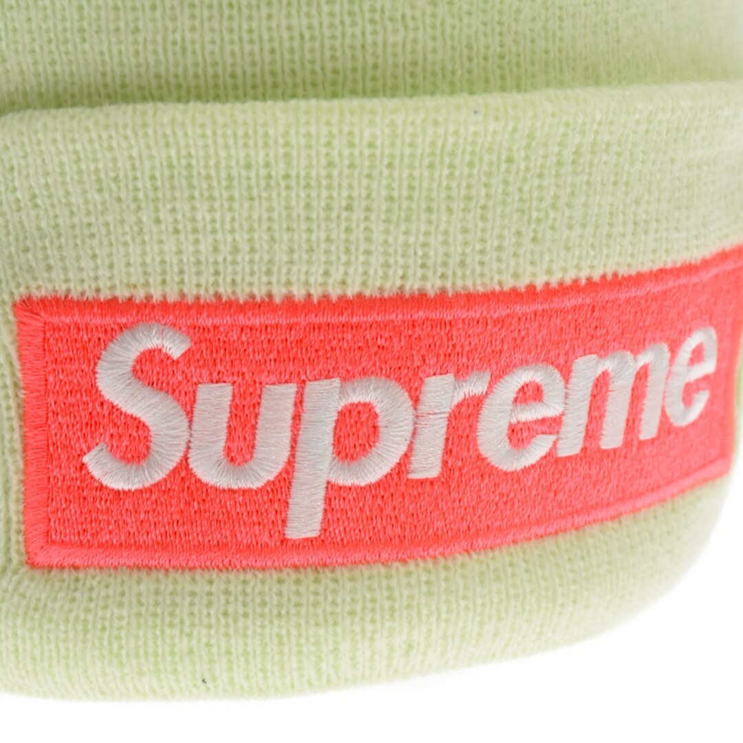 Supreme(シュプリーム)のSUPREME シュプリーム 17AW×NEWERA Box Logo Beanie Pale Lime ニューエラ ボックスロゴビーニー ニットキャップ ニット帽 ライムグリーン メンズの帽子(ニット帽/ビーニー)の商品写真