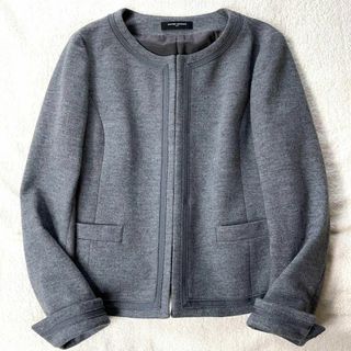 ユナイテッドアローズ(UNITED ARROWS)の美品 ユナイテッドアローズ ノーカラー ジャケット サイズ40 グレーフォーマル(ノーカラージャケット)