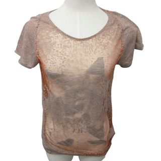 ディーゼル(DIESEL)のディーゼル Tシャツ カットソー シースルー 半袖 茶 XS ■GY09(Tシャツ(半袖/袖なし))