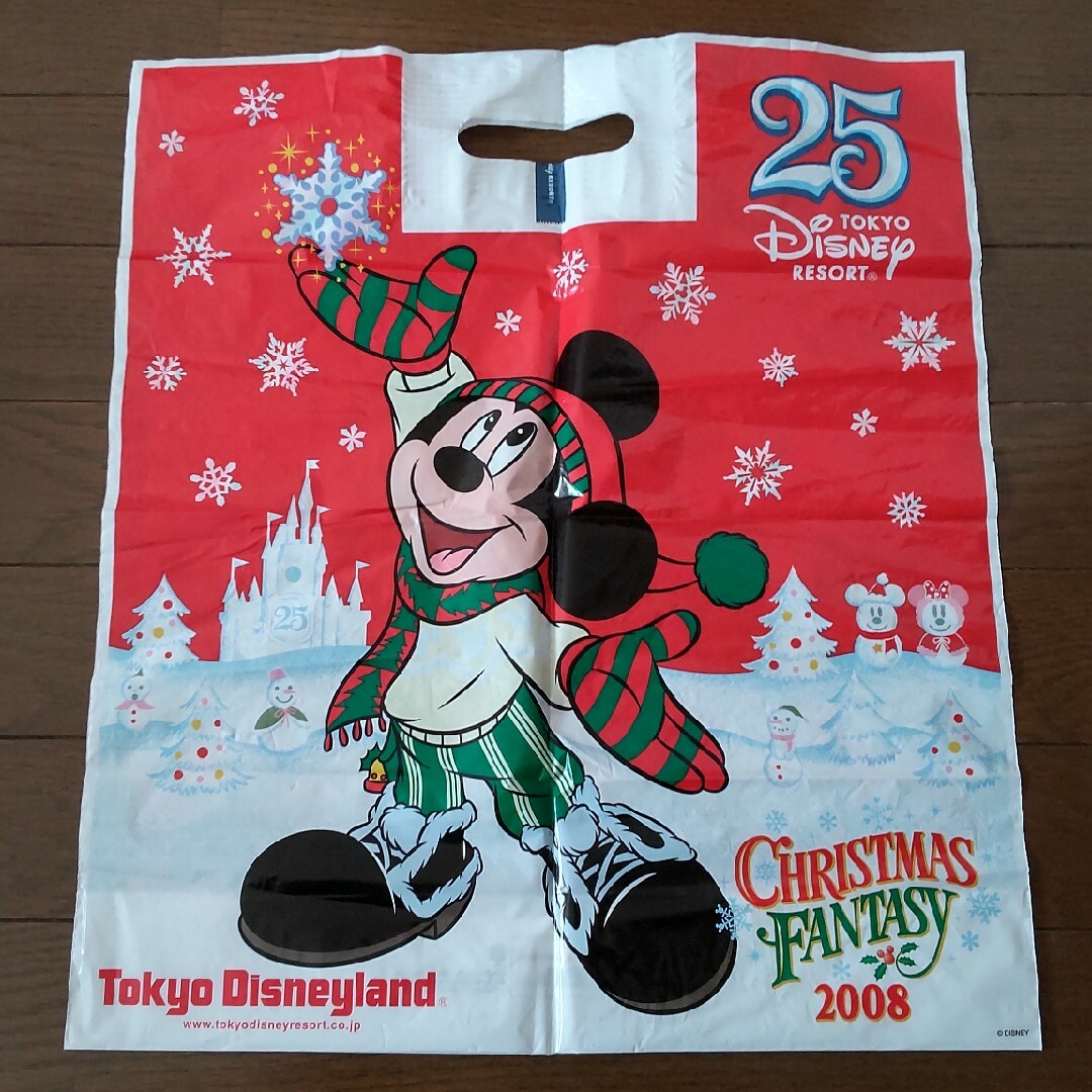 Disney(ディズニー)の東京ディズニーリゾート　25周年　クリスマスバージョン　2008 ショッピング袋 レディースのバッグ(ショップ袋)の商品写真