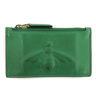 グッチ(Gucci)のグッチ カードケース 小銭入れ コインケース 財布 蜂 レザー 緑 ■SM1(コインケース)