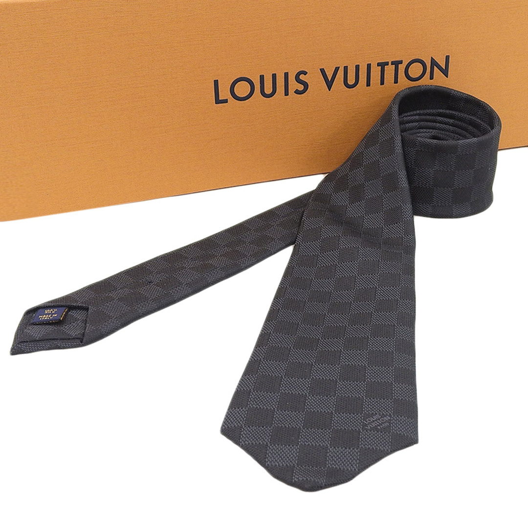 LOUIS VUITTON(ルイヴィトン)の【本物保証】 箱・保付 新品同様 ルイヴィトン LOUIS VUITTON ダミエ クラヴァット クラシック ネクタイ ノワール M78752 メンズのファッション小物(ネクタイ)の商品写真