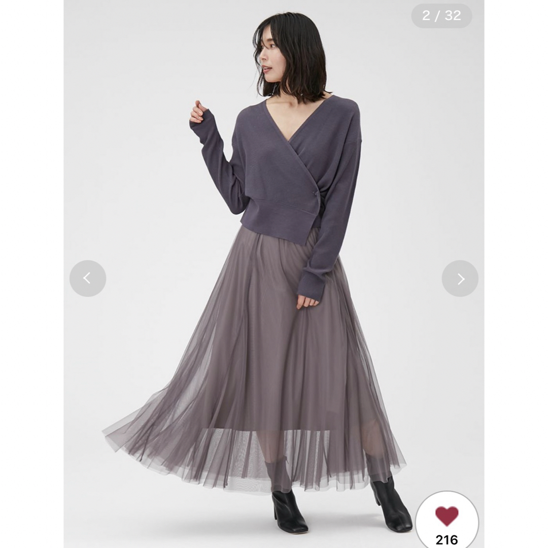 FRAY I.D - FRAY I.D チュールスカートコンビカシュクールニット FRAY I.D - FRAY I.D チュールスカートコンビカシュクールニット