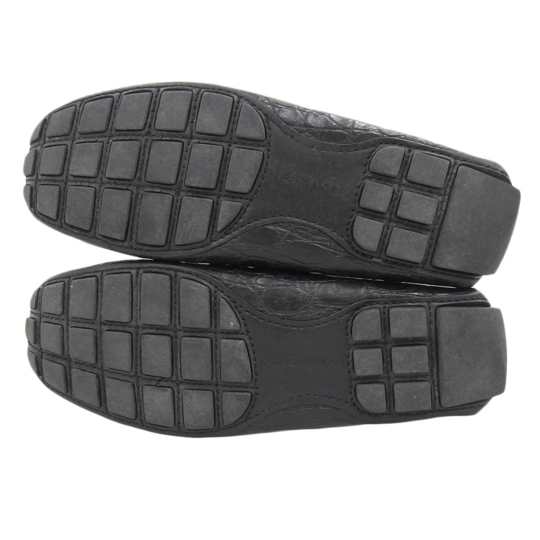 LOUIS VUITTON(ルイヴィトン)の【本物保証】 ルイヴィトン LOUIS VUITTON モンテカルロ ラインローファー ドライビングシューズ LV ロゴ カイマン 靴 クロコダイル 黒 7 メンズの靴/シューズ(その他)の商品写真