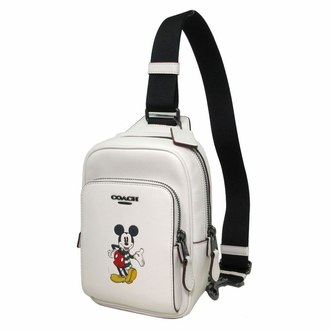 【新品】コーチ バッグ CM026 QBCAH(チョーク×マルチカラー) ショルダーバッグ COACH X DISNEY  コーチ×ディズニー ミッキー トラック パック 14 ボディバッグ コラボ商品 アウトレット メンズ約04kg