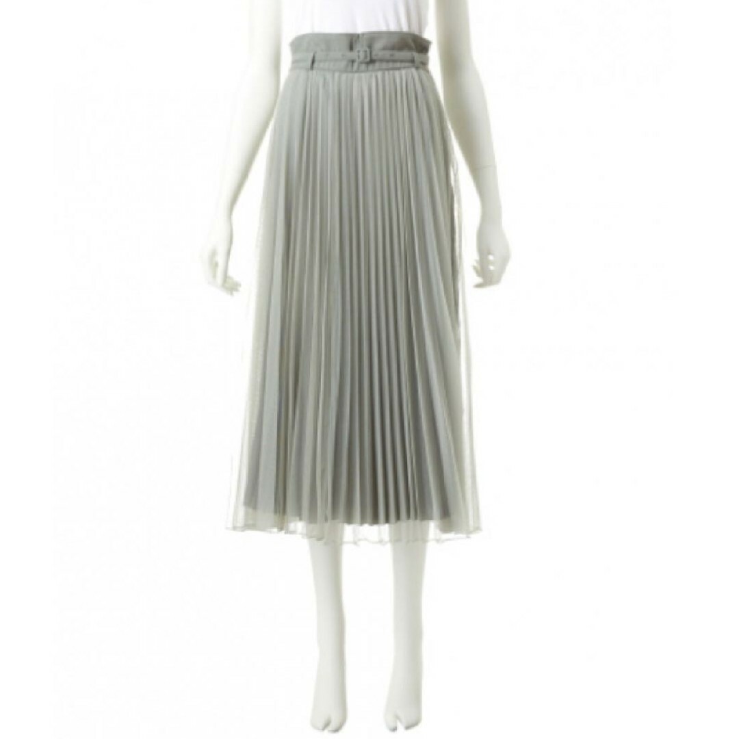 COCO DEAL(ココディール)のココディール ハイウエストベルト チュール プリーツ スカート レディースのスカート(ロングスカート)の商品写真