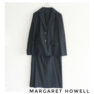 マーガレットハウエル(MARGARET HOWELL)のMARGARET HOWELL スカートスーツセットアップ ウール100%(スーツ)