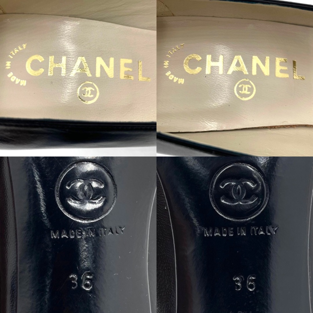 約75cm表記サイズCHANEL シャネル パンプス シューズ ピンヒール シンプル 靴 レザー    ブラック 黒 レディース 春 夏【品】