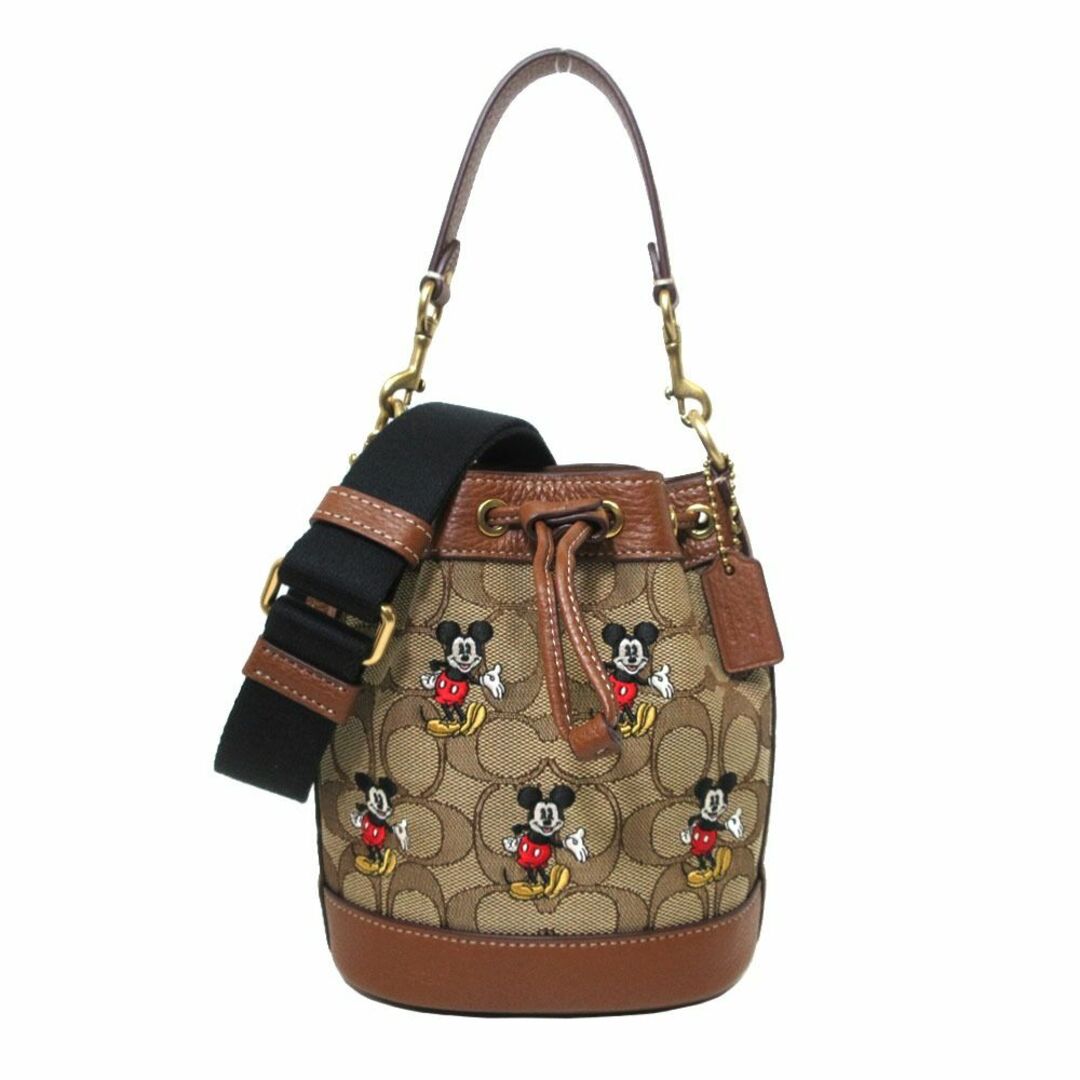 【新品】コーチ バッグ CN499 B4R3U(カーキ×レッドウッドマルチ) ショルダーバッグ COACH X DISNEY コーチ × ディズニー  シグネチャー ジャカード ミッキー プリント ミニ デンプシー バケットバッグ 2WAY 斜め掛け アウトレット レディース | フリマアプリ ラクマ