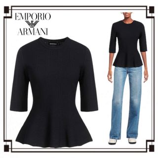 エンポリオアルマーニ(Emporio Armani)のアルマーニ　ニット　ブラック(ニット/セーター)