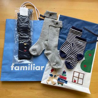 ファミリア(familiar)のfamiliar 靴下 ハイソックス19-21㎝　キッズバーバリーミキハウス靴下(靴下/タイツ)