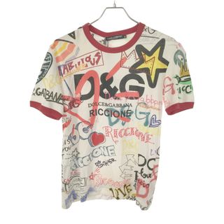 ドルチェアンドガッバーナ(DOLCE&GABBANA)のDOLCE&GABBANA ドルチェ＆ガッバーナ 19AW D&Gグラフティプリント Tシャツ G8HI7T/G7VXK ホワイト系 44(Tシャツ/カットソー(半袖/袖なし))