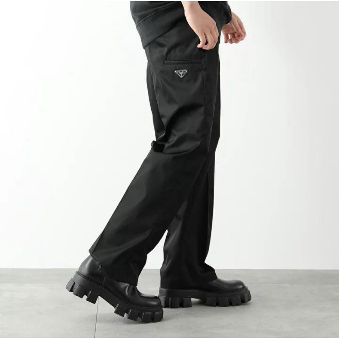 ワークパンツ/カーゴパンツprada 23aw re-nylon wide trousers 三角ロゴ