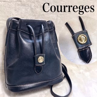 courrèges クレージュ　フラワー　レザーハンドバッグ　革