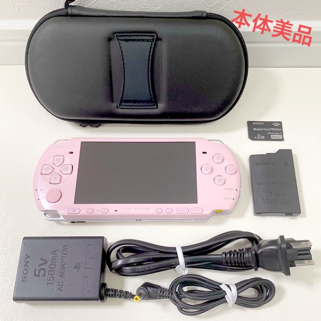 PlayStation Portable(プレイステーションポータブル)のPSP 3000 ブロッサム ピンク 本体 PSP-3000ZP ソニー エンタメ/ホビーのゲームソフト/ゲーム機本体(携帯用ゲーム機本体)の商品写真