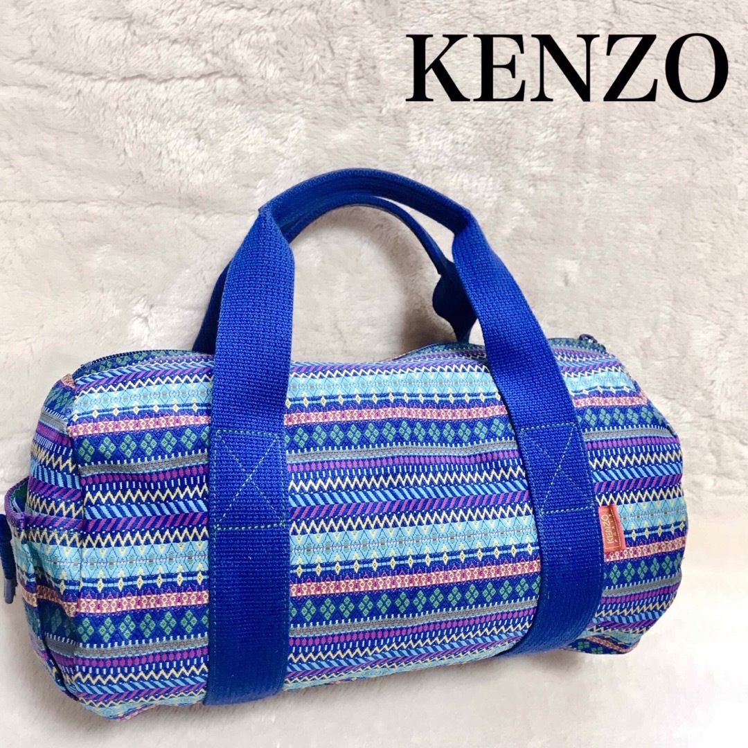 KENZO(ケンゾー)の美品 KENZO ケンゾー ミニボストン マルチカラー トートバッグ ロゴ 総柄 レディースのバッグ(トートバッグ)の商品写真