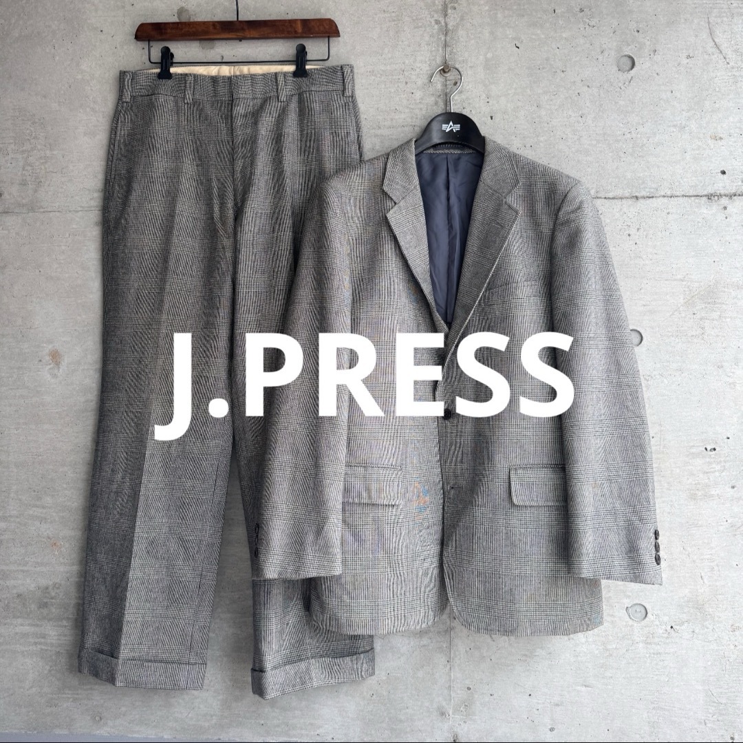 スーツJ.PRESS チェック柄ウール ジャケット ワイドスラックスセットアップ