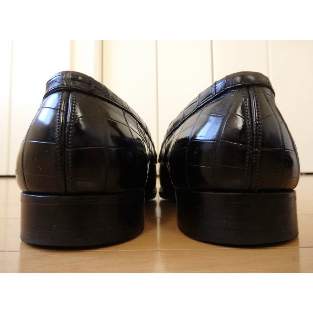 J.M. WESTON(ジェーエムウエストン)のウエストン180   ブラッククロコ　7.5D  テディ　レクタングル　 メンズの靴/シューズ(スリッポン/モカシン)の商品写真