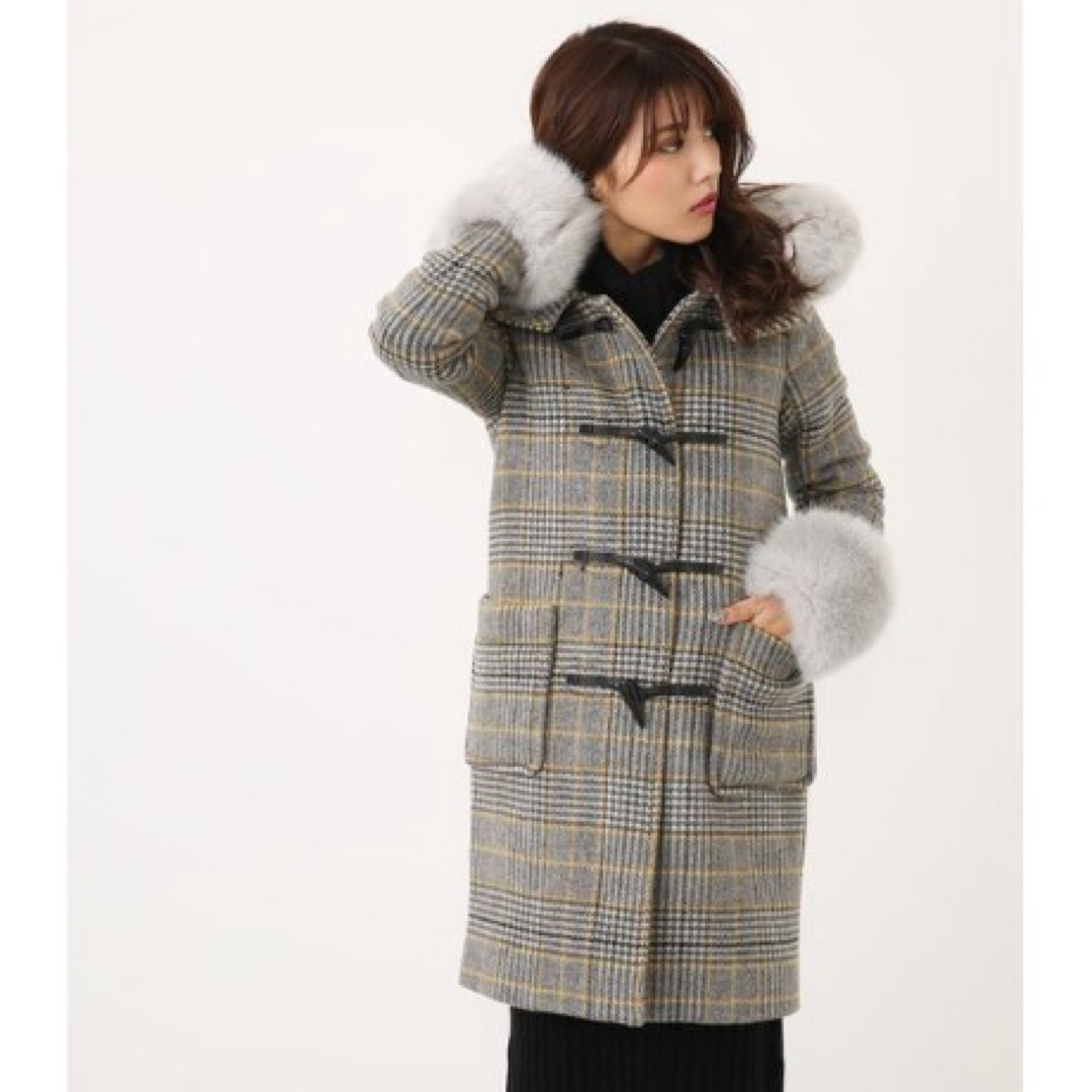 rienda(リエンダ)のFaux Fur SLV WoolダッフルCT ダッフルコート レディースのジャケット/アウター(ダッフルコート)の商品写真