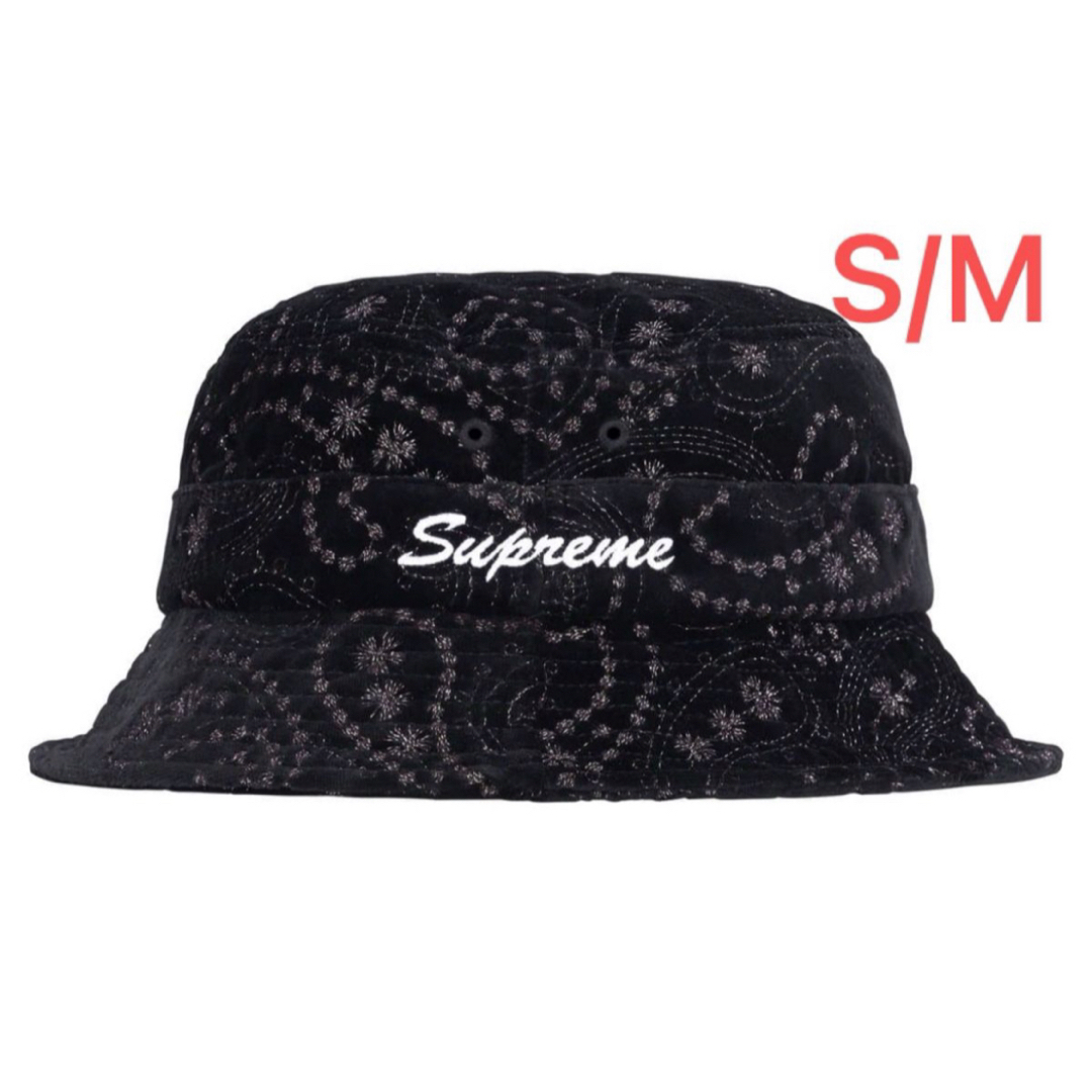 supreme Velvet Paisley Boonie black S/Mboxlogo