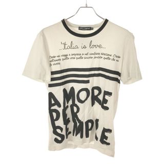 ドルチェアンドガッバーナ(DOLCE&GABBANA)のDOLCE&GABBANA ドルチェ＆ガッバーナ 16SS AMORE PER SEMPRE プリントTシャツ アイボリー系 46 G8FQ5T/FP7MI(Tシャツ/カットソー(半袖/袖なし))