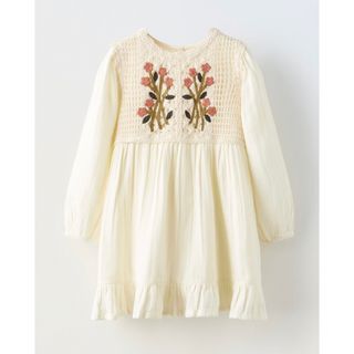 ザラキッズ(ZARA KIDS)のザラ ベビー クロシェット フラワー ニット ワンピース(ワンピース)