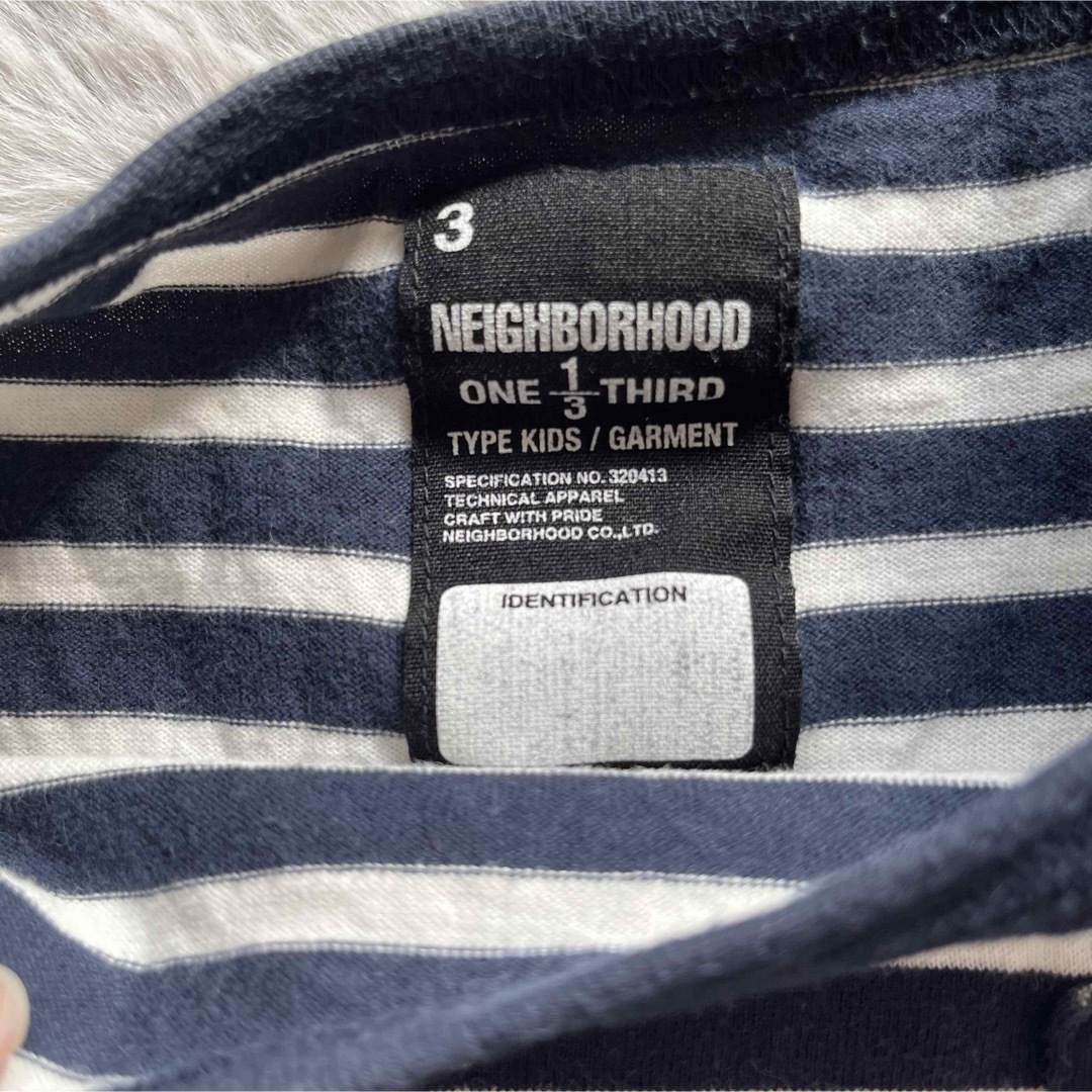 NEIGHBORHOOD(ネイバーフッド)のneighborhood ボーダー　ロンTキッズone third 120 キッズ/ベビー/マタニティのキッズ服男の子用(90cm~)(Tシャツ/カットソー)の商品写真