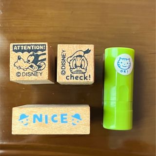 ディズニー(Disney)のディズニー　ハンコ　木製(印鑑/スタンプ/朱肉)